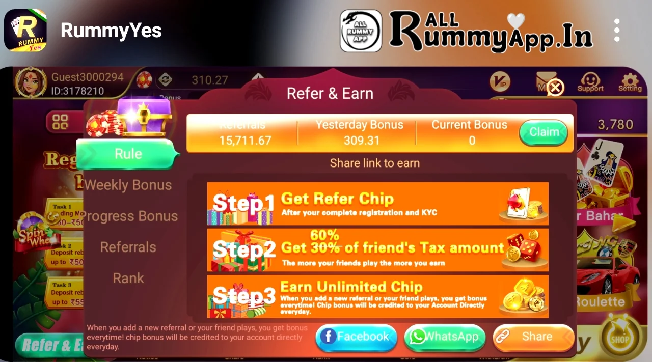 Rummy Yes APK Refer And Earn